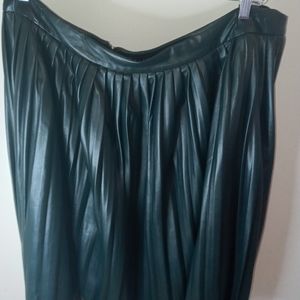 Leather green skirt
